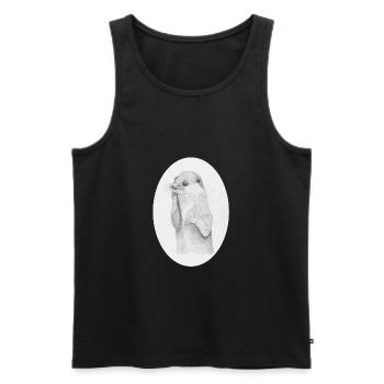 Otter Oval - Männer Premium Bio Tank Top - Schwarz - Vorne - AI Model Male 178 light (178cm)