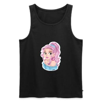 Cute Pink Hair Girl - Männer Premium Bio Tank Top - Schwarz - Vorne - AI Model Male 178 light (178cm)