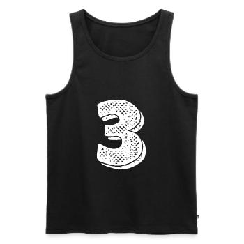 Nummer 3-3 Jähriges Jubiläum - Männer Premium Bio Tank Top - Schwarz - Vorne - Michal (187cm)