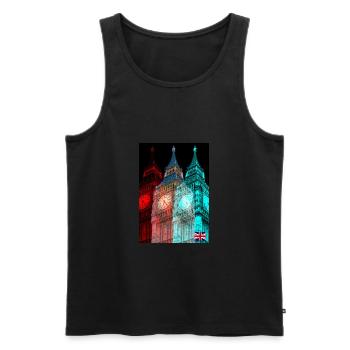 London - Men's Premium Organic Tank Top - black - Front - Michal (187cm)