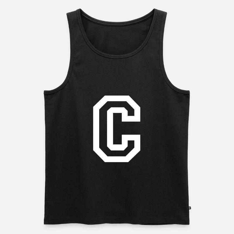Buchstabe C - Männer Premium Bio Tank Top - Schwarz
