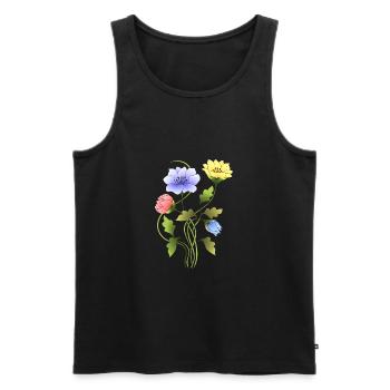Blumen - Männer Premium Bio Tank Top - Schwarz - Vorne - Michal (187cm)