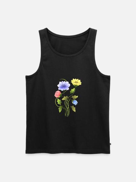 Fleur - Débardeur bio Premium Homme - noir
