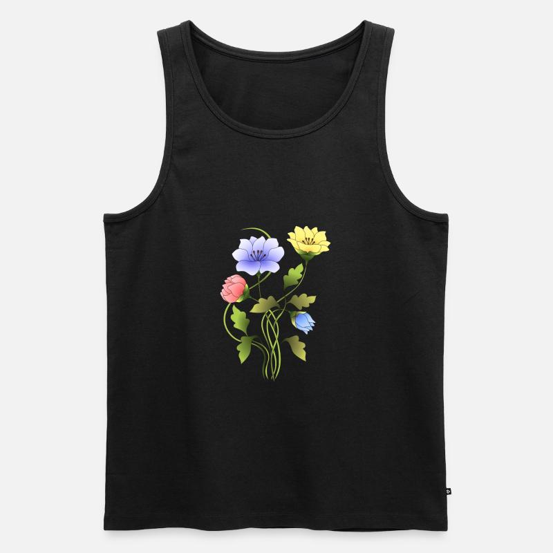 Blumen - Männer Premium Bio Tank Top - Schwarz