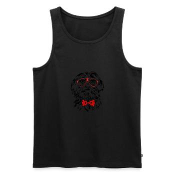 Funny MALTESER Glasses Dog Dog - Men's Premium Organic Tank Top - black - Front - Michal (187cm)