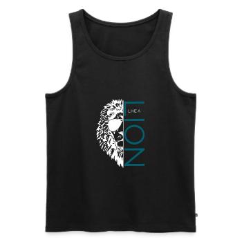 Like a Lion - Männer Premium Bio Tank Top - Schwarz - Vorne - AI Model Male 178 light (178cm)