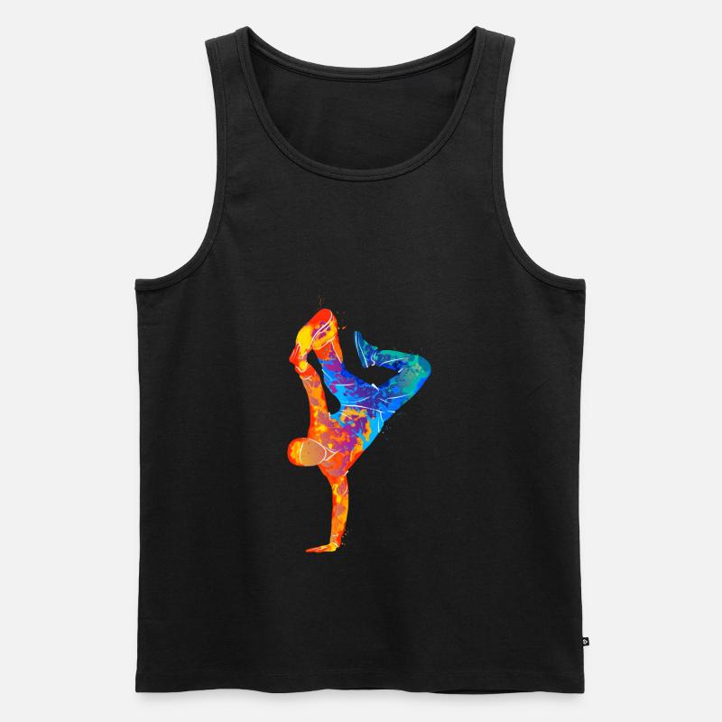 Break Dance Silhouette - Männer Premium Bio Tank Top - Schwarz