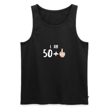 J’ai 50 ans + 1 - 51e anniversaire - Débardeur bio Premium Homme - noir - Devant - Michal (187cm)