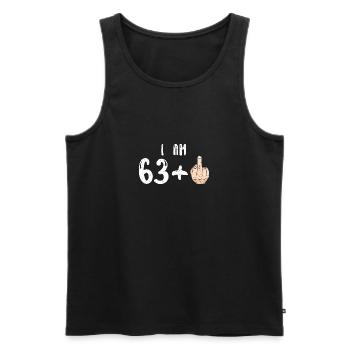 J’ai 63 ans + 1 - 64e anniversaire - Débardeur bio Premium Homme - noir - Devant - Michal (187cm)