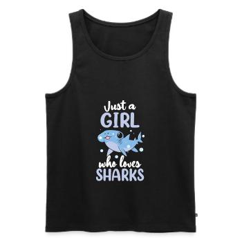 Just A Girl Who Loves Sharks - Männer Premium Bio Tank Top - Schwarz - Vorne - Michal (187cm)
