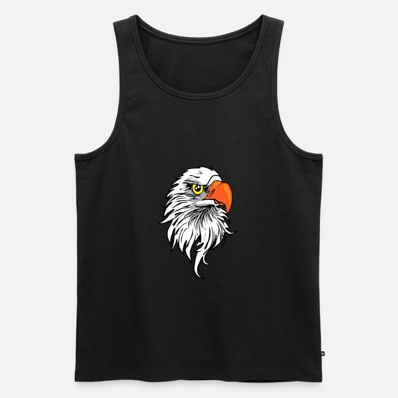 Adler Comic - Männer Premium Bio Tank Top - Schwarz