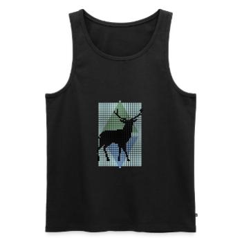 deer - Men's Premium Organic Tank Top - black - Front - Michal (187cm)