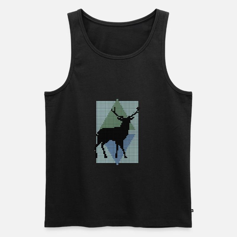 Hirsch - Männer Premium Bio Tank Top - Schwarz