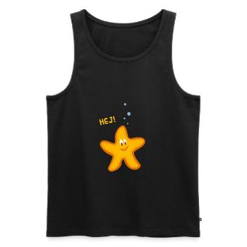 Lustiges Bild Seestern für Kinder oder Baby - Männer Premium Bio Tank Top - Schwarz - Vorne - AI Model Male 178 light (178cm)