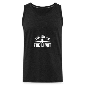 Flugzeug Airplane Vintage Luftfahrt Sprüche - Männer Premium Bio Tank Top - Anthrazit - Vorne - Alexander (188cm)