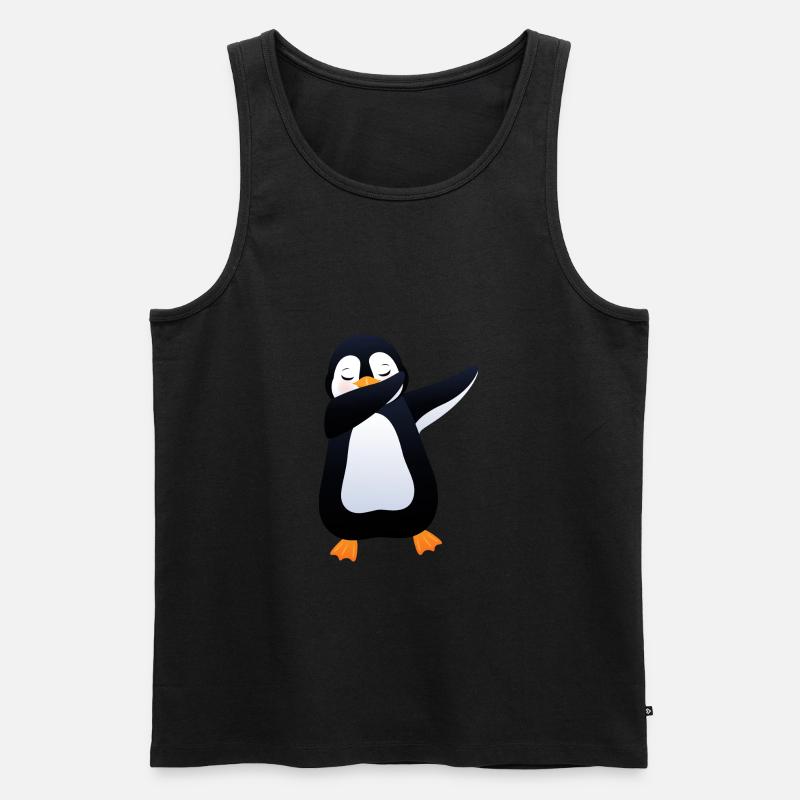 Penguin Dab Dance - Cool Gift - Männer Premium Bio Tank Top - Schwarz