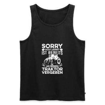 Landwirt - Sorry mein Traktor - Männer Premium Bio Tank Top - Schwarz - Vorne - AI Model Male 178 light (178cm)