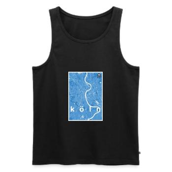 Cologne hipster city map blue - Men's Premium Organic Tank Top - black - Front - Michal (187cm)