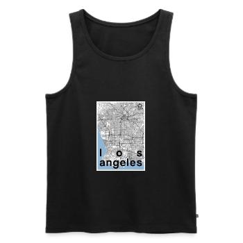 Los Angeles hipster plan de la ville noir blanc - Débardeur bio Premium Homme - noir - Devant - Michal (187cm)