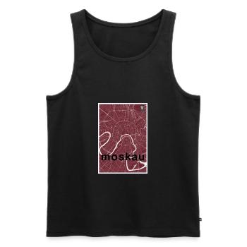 Moskau Hipster Stadt Karte rot - Männer Premium Bio Tank Top - Schwarz - Vorne - AI Model Male 178 light (178cm)