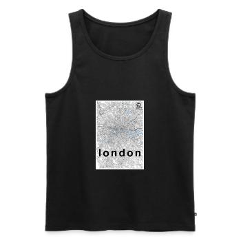 London hipster city map black white - Men's Premium Organic Tank Top - black - Front - Michal (187cm)