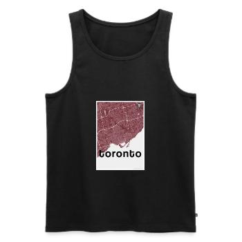 Toronto hipster Plan de la ville rouge - Débardeur bio Premium Homme - noir - Devant - Michal (187cm)
