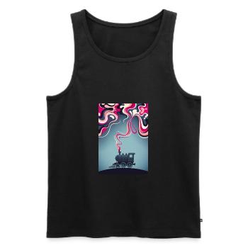 Locomotive Railway Train driver Vehicle Railway Steam locomotive - Men's Premium Organic Tank Top - black - Front - Michal (187cm)