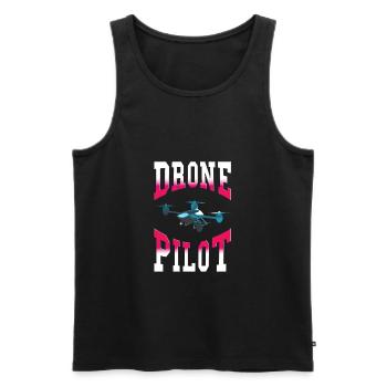 Drone quadrocopter model making toy pilot - Men's Premium Organic Tank Top - black - Front - Michal (187cm)