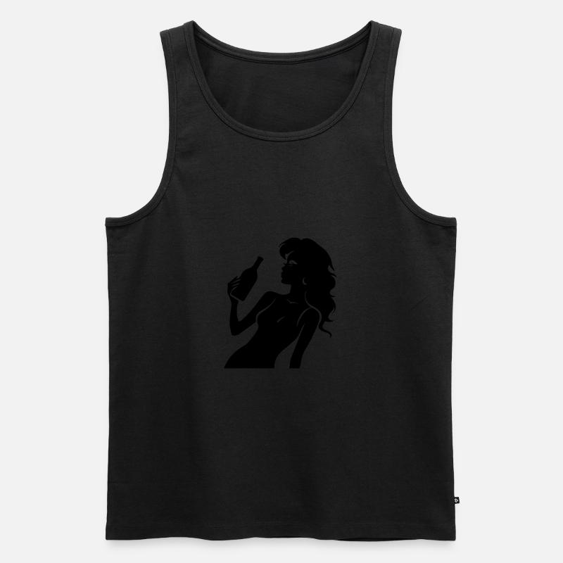 Silhouette Frau Drinking - Männer Premium Bio Tank Top - undefined