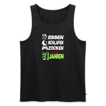 Geburtstag 31 Zocken Spielen Gaming Schlafen - Männer Premium Bio Tank Top - Schwarz - Vorne - AI Model Male 178 light (178cm)