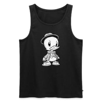 Dapper Duck - Stylish and Classy - Männer Premium Bio Tank Top - Schwarz - Vorne - AI Model Male 178 light (178cm)