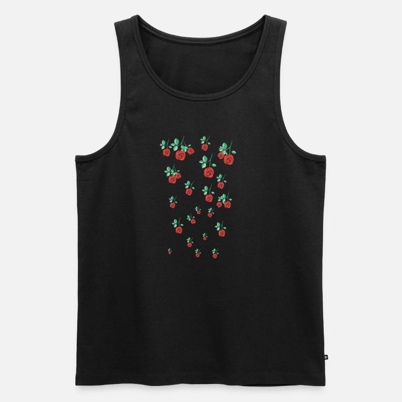 rote rose,n,rosen,rose,ranke,blumen,floral - Männer Premium Bio Tank Top - Schwarz