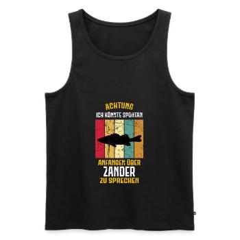 Zander Angeln Angler Raubfisch fischen - Männer Premium Bio Tank Top - Schwarz - Vorne - Michal (187cm)