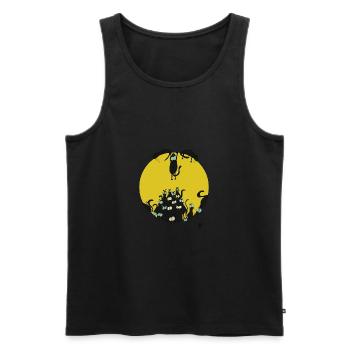 Schwarze Katzen beobachten Dich - Männer Premium Bio Tank Top - Schwarz - Vorne - Michal (187cm)