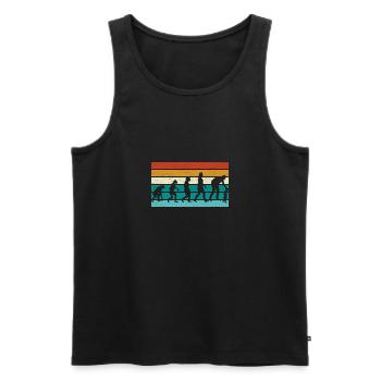 Vater Pa Vatertags Designs zum Vatertag - Männer Premium Bio Tank Top - Schwarz - Vorne - Michal (187cm)
