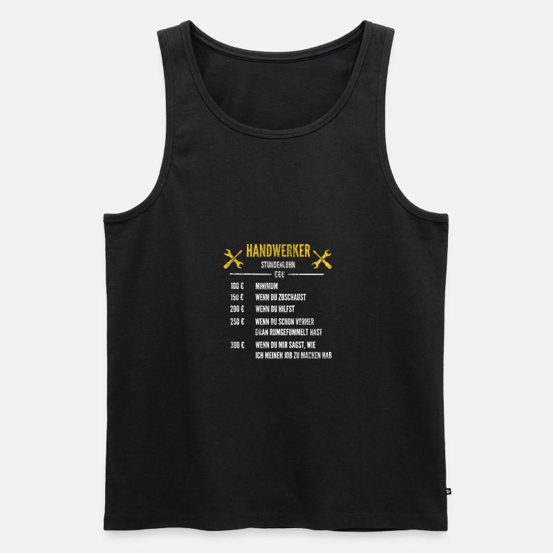 Stundenlohn | Handwerker - Männer Premium Bio Tank Top - Schwarz