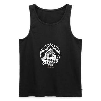 Seefeld Tirol Austria Ski T Shirt Design - Men's Premium Organic Tank Top - black - Front - AI Model Male 178 light (178cm)