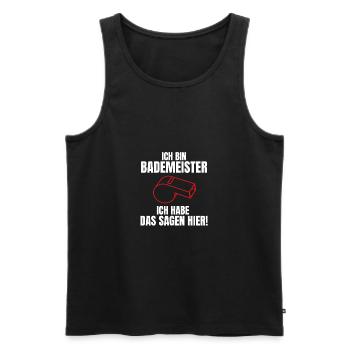 Bademeister - Männer Premium Bio Tank Top - Schwarz - Vorne - AI Model Male 178 light (178cm)