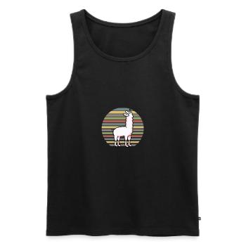 lama - Men's Premium Organic Tank Top - black - Front - AI Model Male 178 light (178cm)