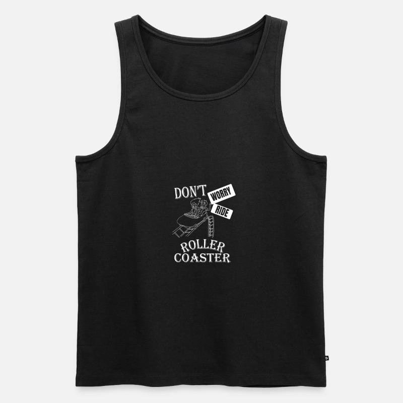 Achterbahn Rummel Rollercoaster Kirmes - Männer Premium Bio Tank Top - Schwarz