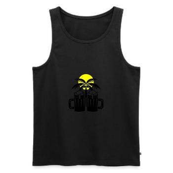 Beer Beach Palm Trees Island - Men's Premium Organic Tank Top - black - Front - Michal (187cm)