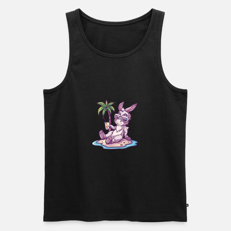 Esel Sommer Strand Comic - Männer Premium Bio Tank Top - undefined
