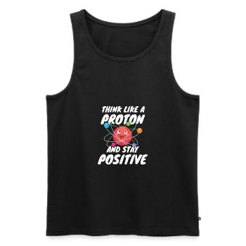 Chemie Shirt Science Think like a proton Chemistry - Men's Premium Organic Tank Top - black - Front - AI Model Male 178 light (178cm)