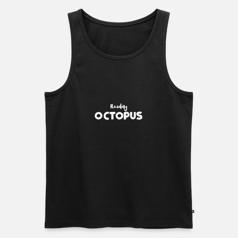 Reading Octopus - Reading - Männer Premium Bio Tank Top - Schwarz