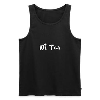 Kit Thé - Chats - Débardeur bio Premium Homme - noir - Devant - AI Model Male 178 light (178cm)