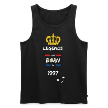 Legends are born in 1997 Spruch Druck - Männer Premium Bio Tank Top - Schwarz - Vorne - Michal (187cm)