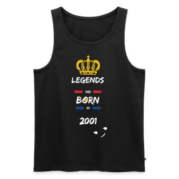 Legends are born in 2001 Spruch Druck - Männer Premium Bio Tank Top - Schwarz - Vorne - Michal (187cm)