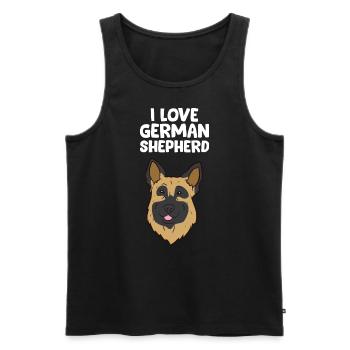 German Shepherd - I love German Shepherd - Men's Premium Organic Tank Top - black - Front - AI Model Male 178 light (178cm)