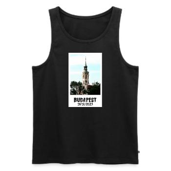 Budapest Travel picture - Männer Premium Bio Tank Top - Schwarz - Vorne - Michal (187cm)