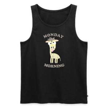 Girafe du lundi matin - Débardeur bio Premium Homme - noir - Devant - AI Model Male 178 light (178cm)